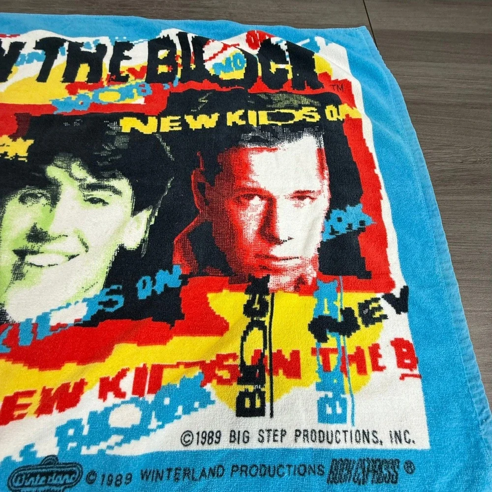 Vintage 1989 New Kids On The Block NKOTB Beach Towel Jay Franco Winterland 80s